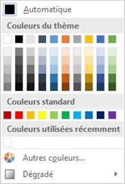 Palette de couleurs Office