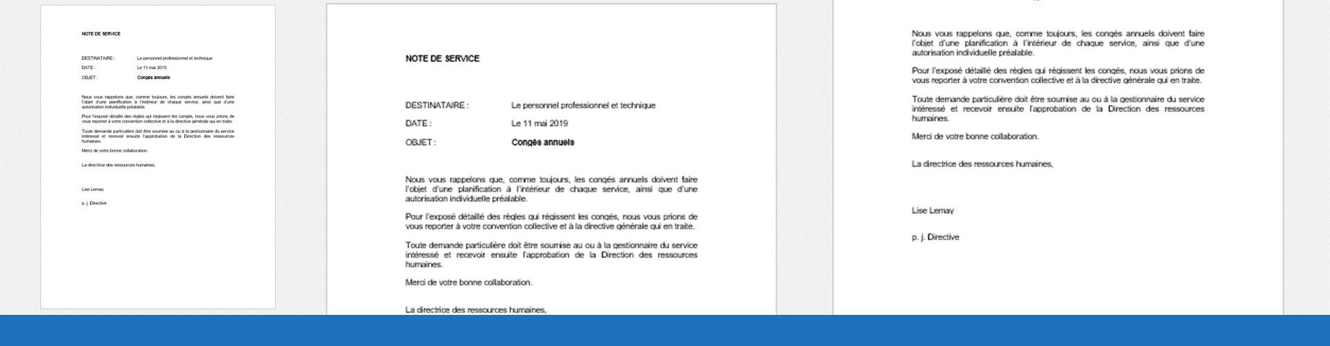 La note de service