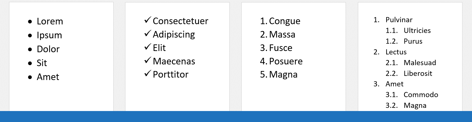 Listes à puces et numérotées